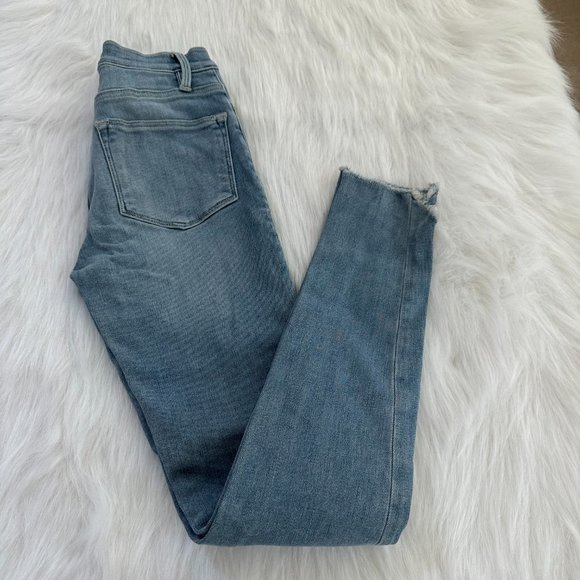 Frame Jeans Le High Triangle Skinny High Waist Raw Edge Boho Size 24 #LHSKTR801 - Picture 10 of 13